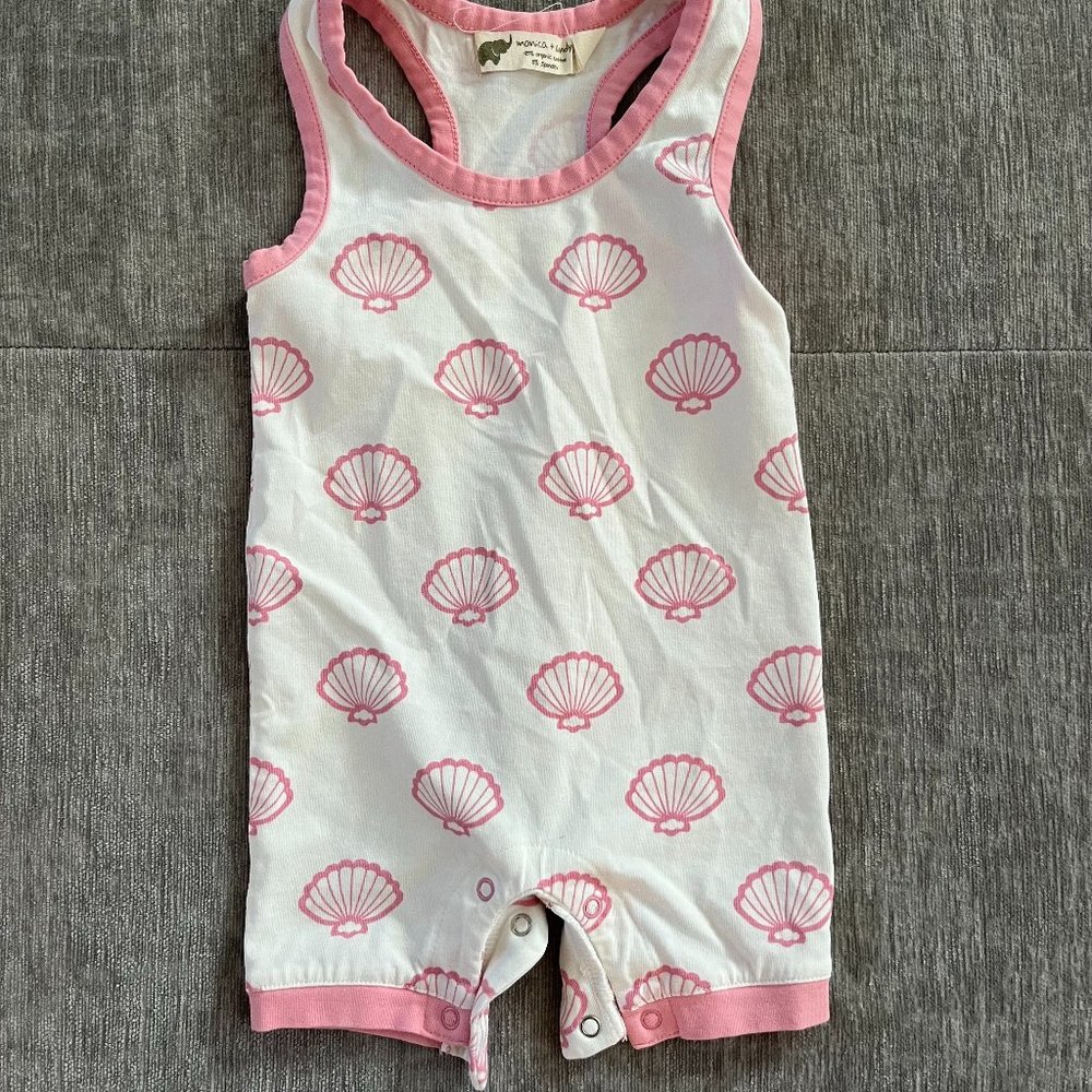 Monica + Andy Seashell Racerback Shortall 3-6M